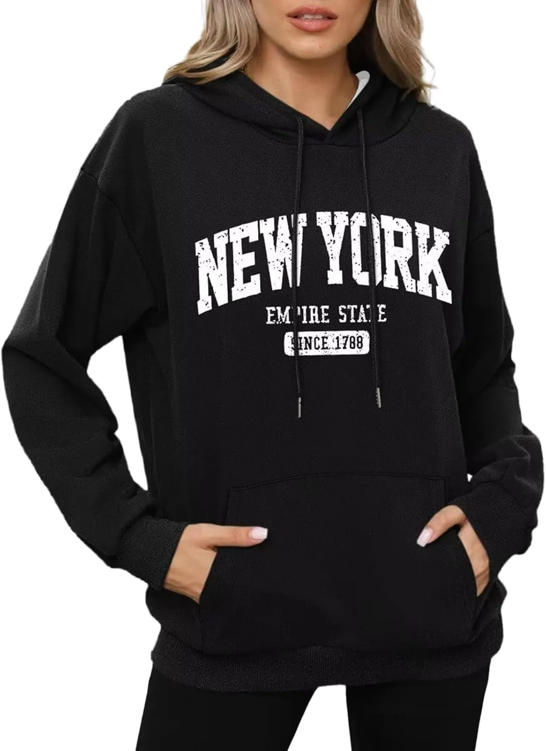 Women Y2K Los Angeles Sweatshirt Hip Hop Letter Print Oversize Hoodie Casual Baggy Harajuku Gothic Pullover Hoodie