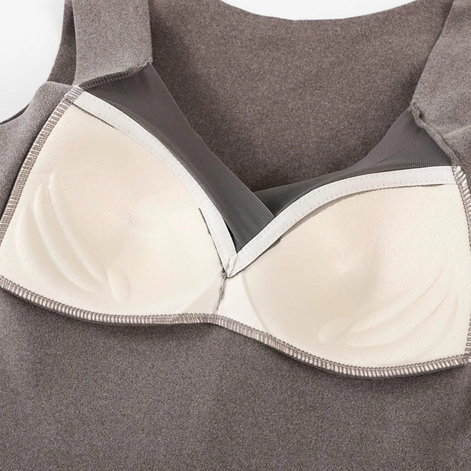Women's Camisole Built in Bra Wireless Fabric Support Short Cami Pleated Tank Top with Adjustable Strap Tank Tops