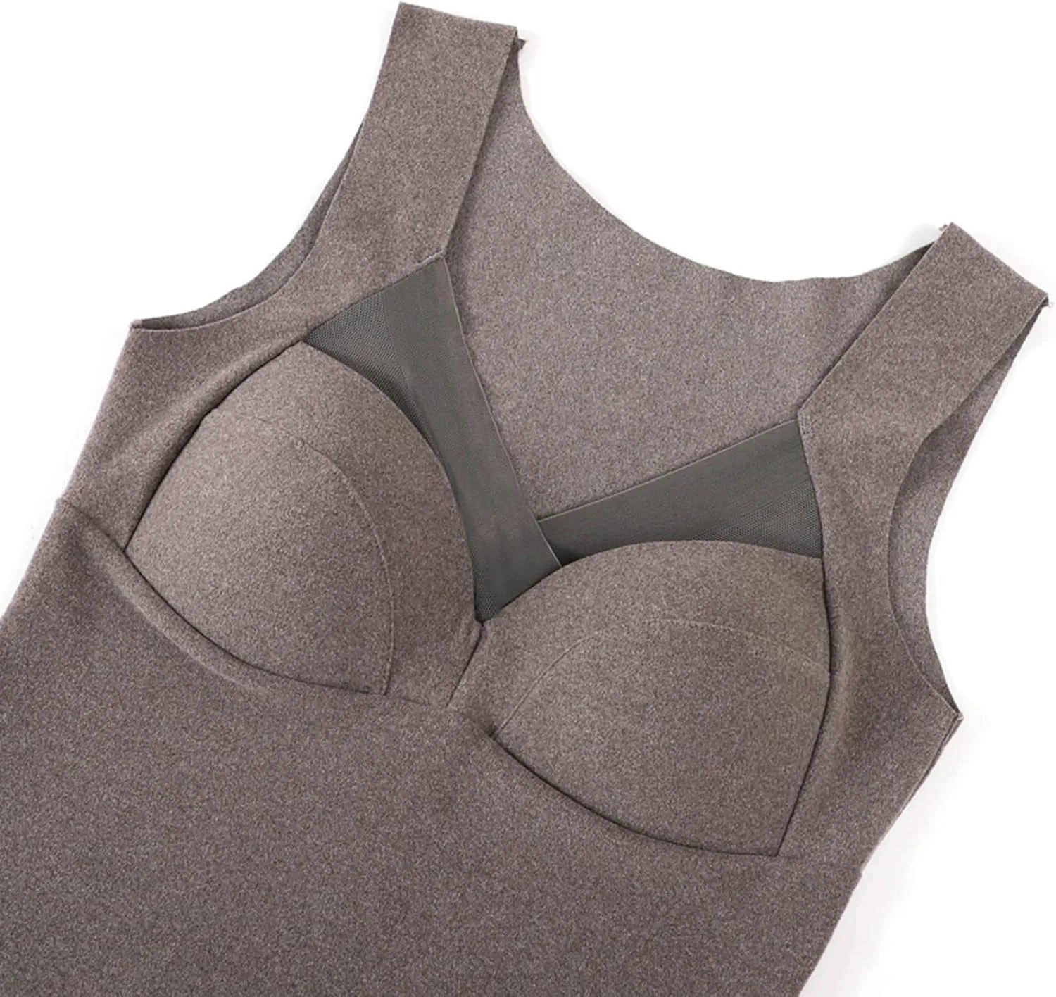 Women's Camisole Built in Bra Wireless Fabric Support Short Cami Pleated Tank Top with Adjustable Strap Tank Tops