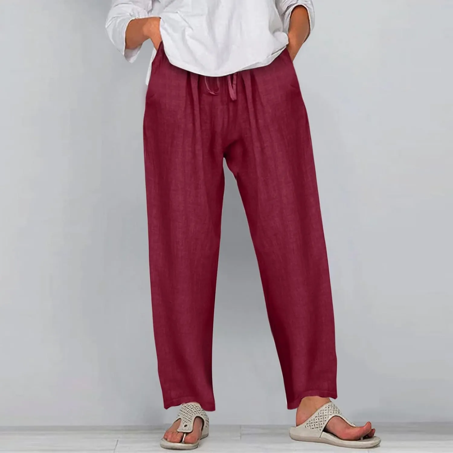 Womens Cargo Sweatpants Winter Velour Yoga Capris with Pockets High Waisted Flare Leggings