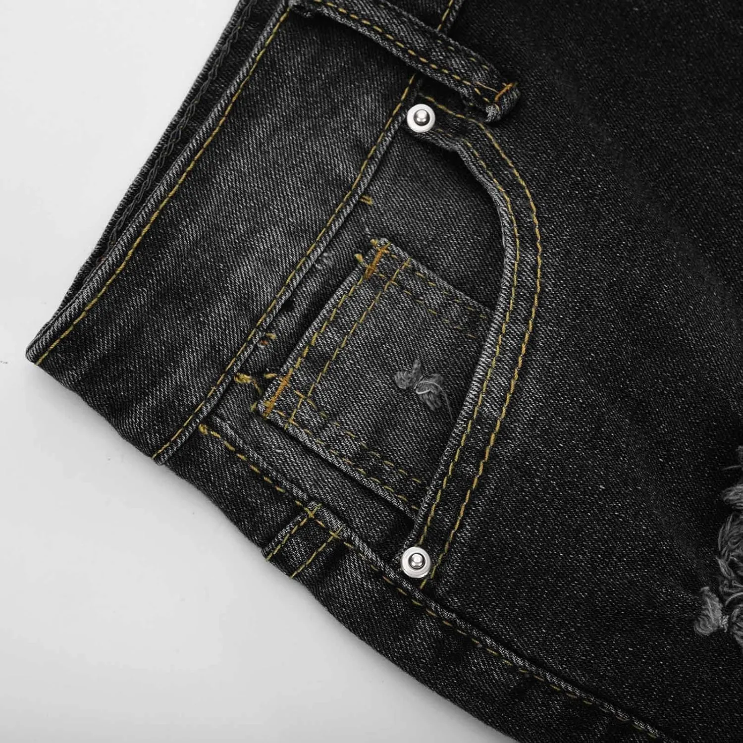 Womens Casual Denim Shorts with Pockets Summer Hot Pants Slim High Waisted Straight Leg Ripped Roll Hem Jean Shorts