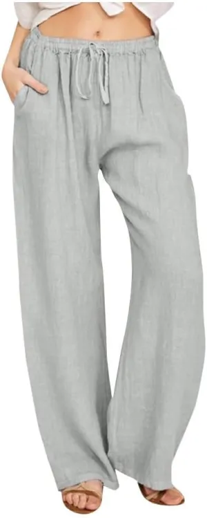 Womens Cotton Linen Pants Baggy Casual Straight Leg Pants 2025 Summer Fashion Beach Pants Basic Solid Flowy Pants