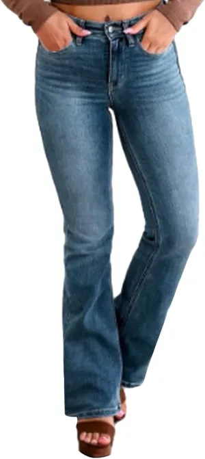 Womens High Waisted Straight Leg Ankle Jeans Casual Stretch Denim Pants Jeans Stretchy Distressed Denim Pants
