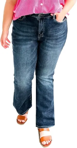 Womens High Waisted Straight Leg Ankle Jeans Casual Stretch Denim Pants Jeans Stretchy Distressed Denim Pants