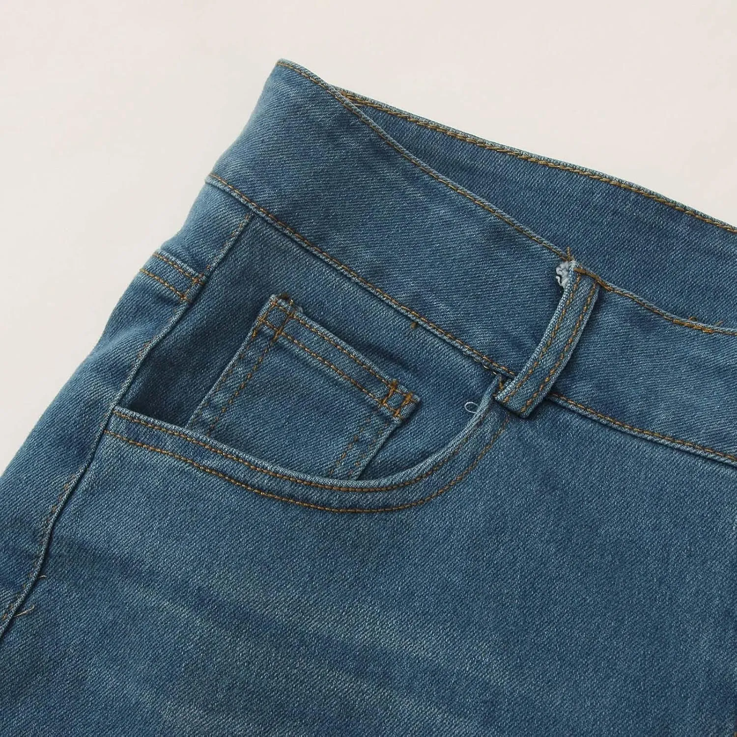 Womens High Waisted Straight Leg Ankle Jeans Casual Stretch Denim Pants Jeans Stretchy Distressed Denim Pants