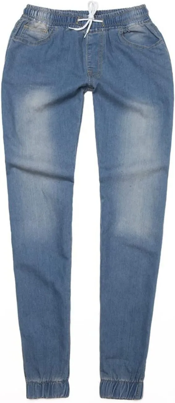 Womens Jeans Joggers High Waisted Jeans Stretch Loose Denim Pants Casual Drawstring Straight Leg Denim Jogger Pants