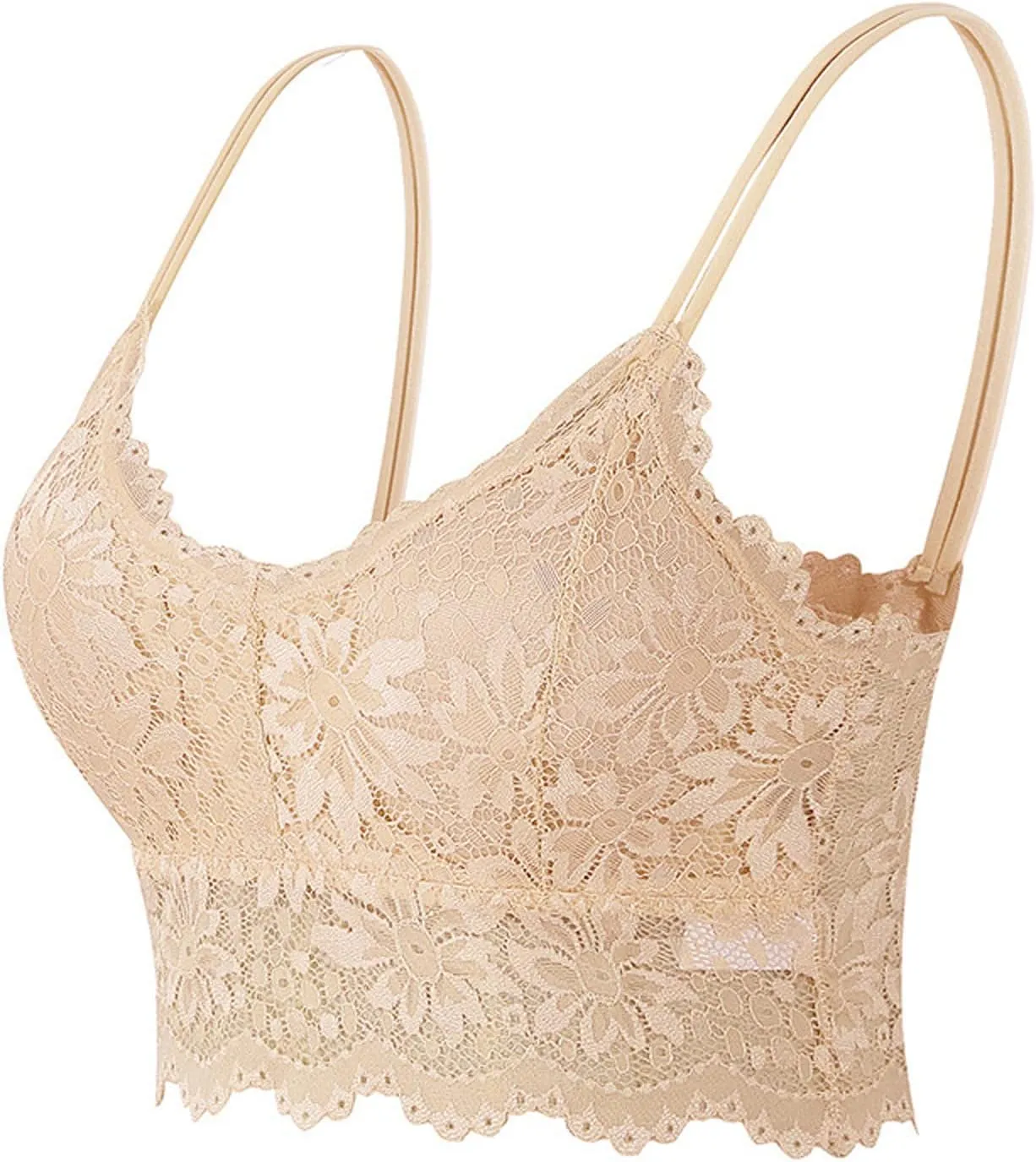 Women's Lace Training Bra, Non-Padded Bralette for Teen Girls, Soft Stretch Fabric, Wirefree Comfort