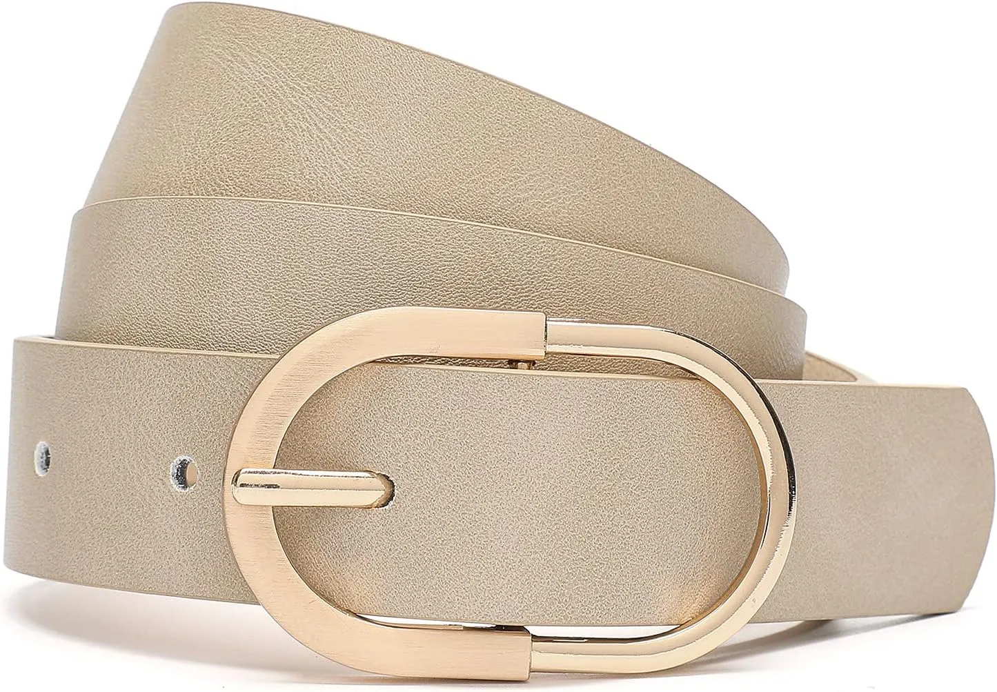 Womens Leather Waist Belts for Jeans Pants with Gold Buckle