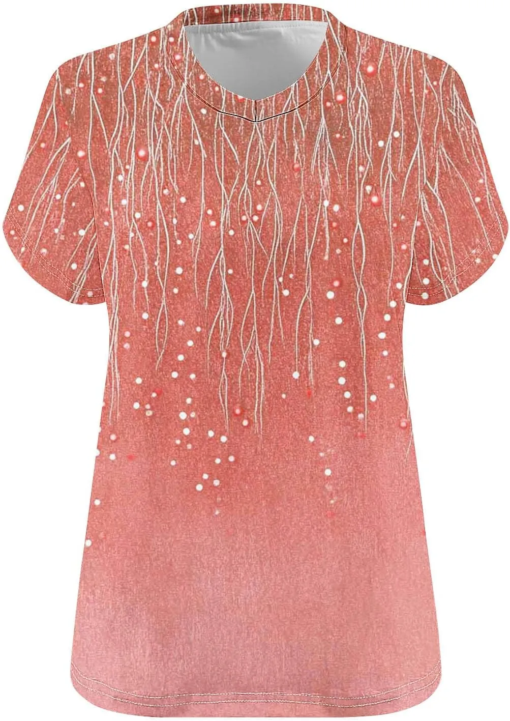 Womens Plus Size Tops Short Sleeve Tunic V-Neck Shirts Summer Casual Loose Blouse 3D Graphic Tees Tops