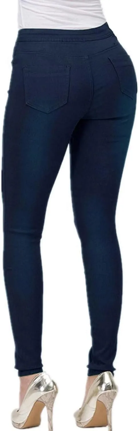 Women's Skinny Jeans Stretchy High Waisted Tummy Control Leggings Butt Lifting Denim Pants Slim Fit Casual Jean
