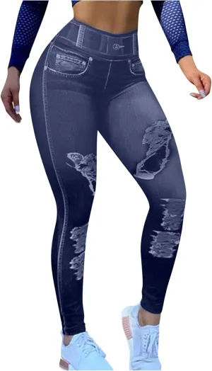 Womens Skinny Moto Jegging Jeans Denim Stretch Pencil Pants Classic High Waisted Butt Lifting Jeans Denim Pants
