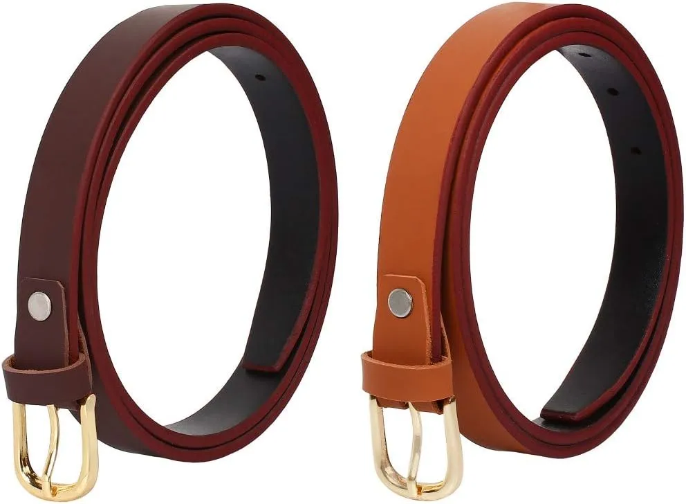 Women's Vegan Leather Belt (Pack of 2)