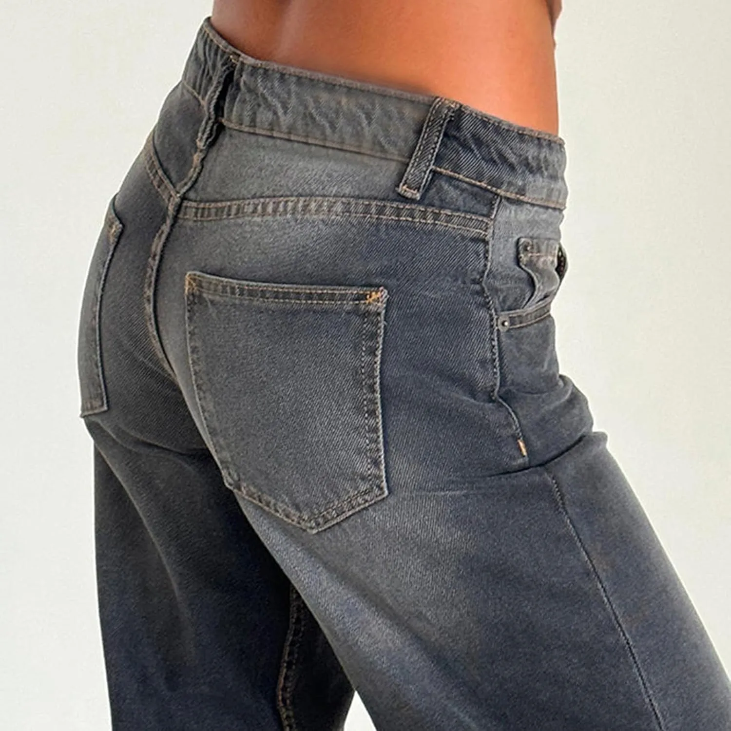 Women's Wide Leg Jeans Loose Trouser Jeans High Waisted Straight Leg Stretch Denim Pants Casual Trendy Denim Pants