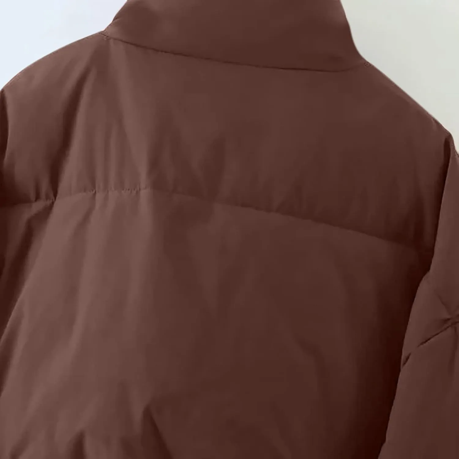 Womens Winter Cropped Puffer Jacket Coat Short Warm Quilted Jacket Zip Up Down Jackets Cozy Outerwear Padded Coat