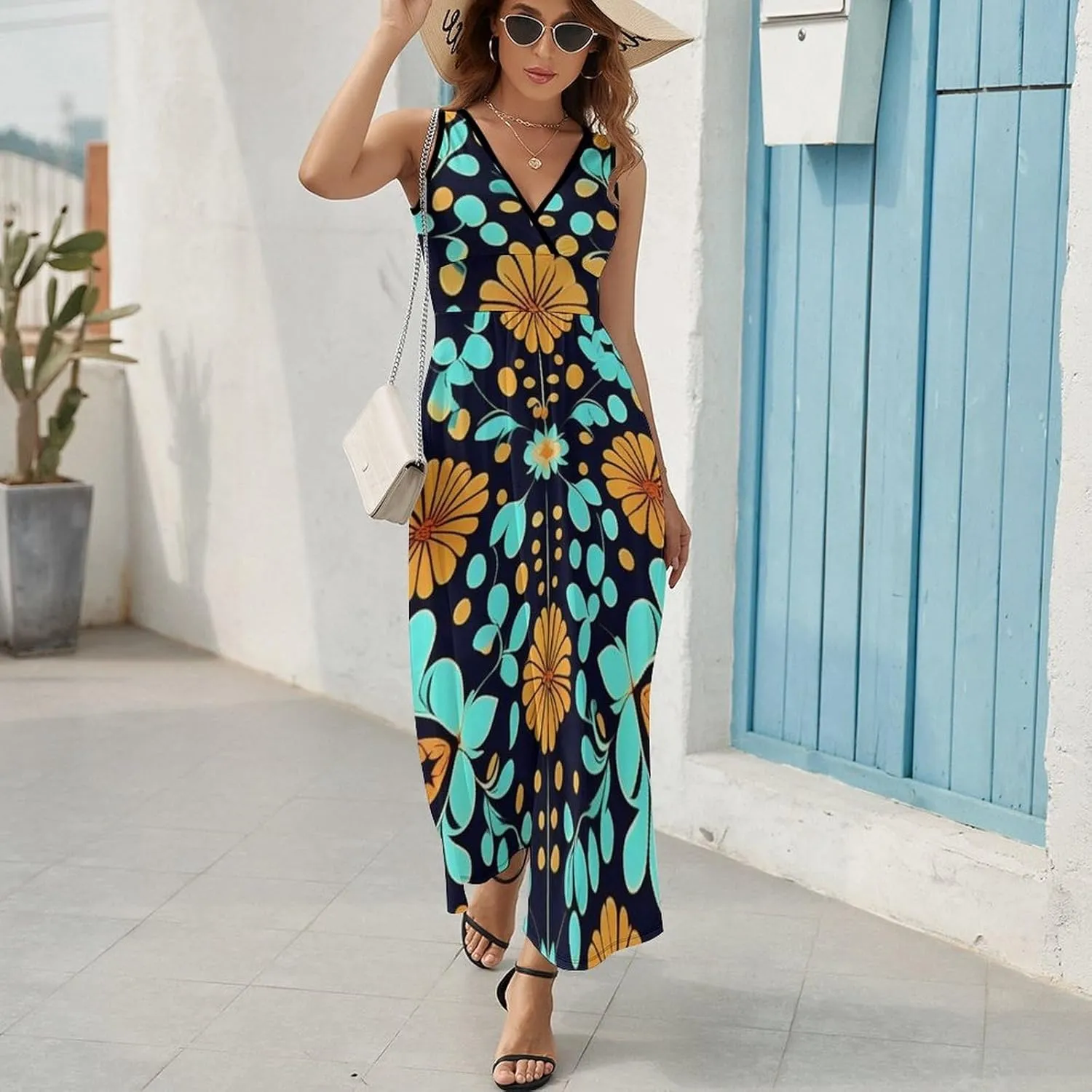 Women's Wrap Sleeveless Bodycon Cami Dress for Party Beach Date