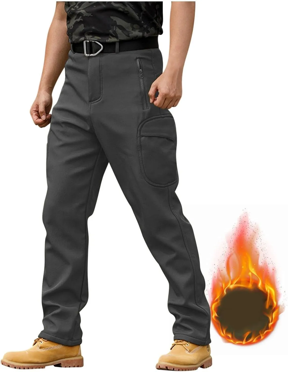 Work Pants for Men Multi Pockets Pants: Tactical Thermal Lightweight Trendy Pants