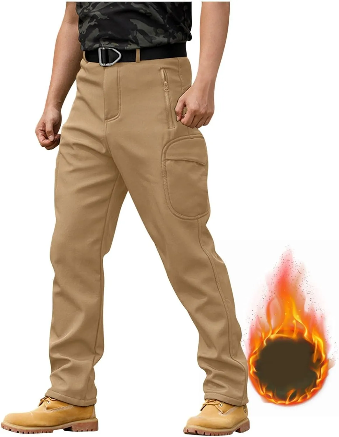 Work Pants for Men Multi Pockets Pants: Tactical Thermal Lightweight Trendy Pants