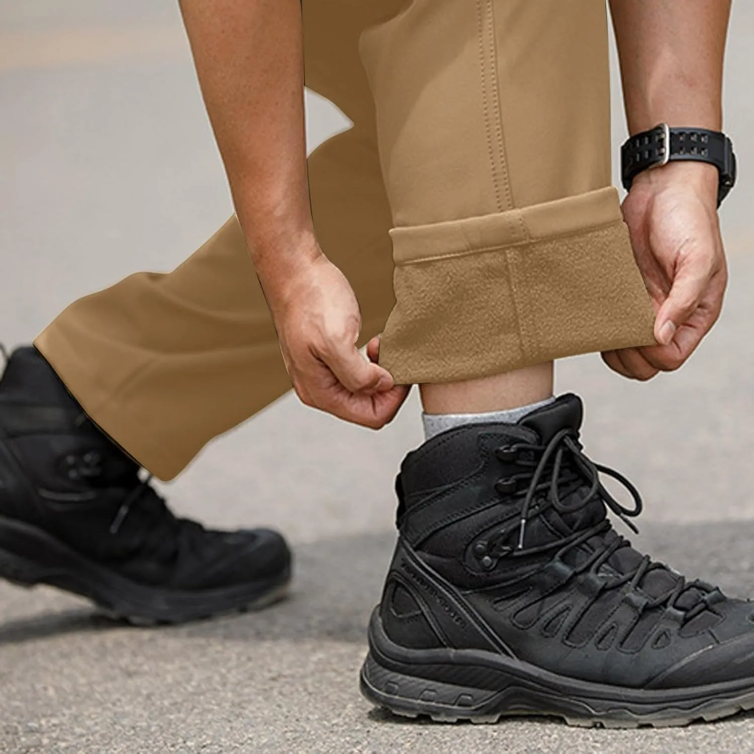 Work Pants for Men Multi Pockets Pants: Tactical Thermal Lightweight Trendy Pants
