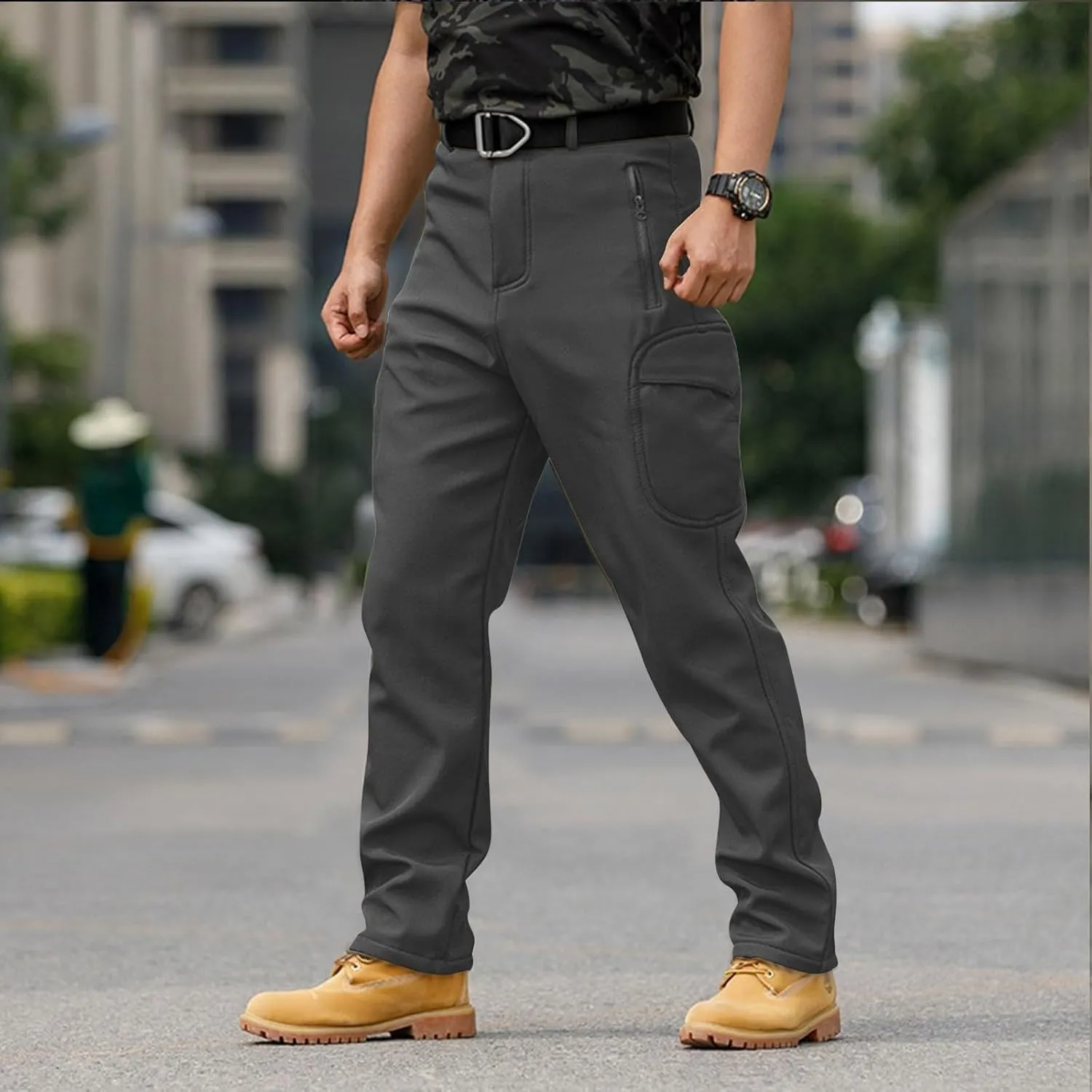 Work Pants for Men Multi Pockets Pants: Tactical Thermal Lightweight Trendy Pants