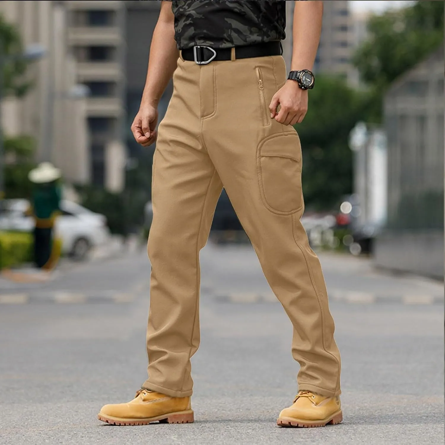 Work Pants for Men Multi Pockets Pants: Tactical Thermal Lightweight Trendy Pants