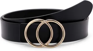 XZQTIVE Women Belts For Jean Dress Pant Fashion Leather Belt With Circle Buckle