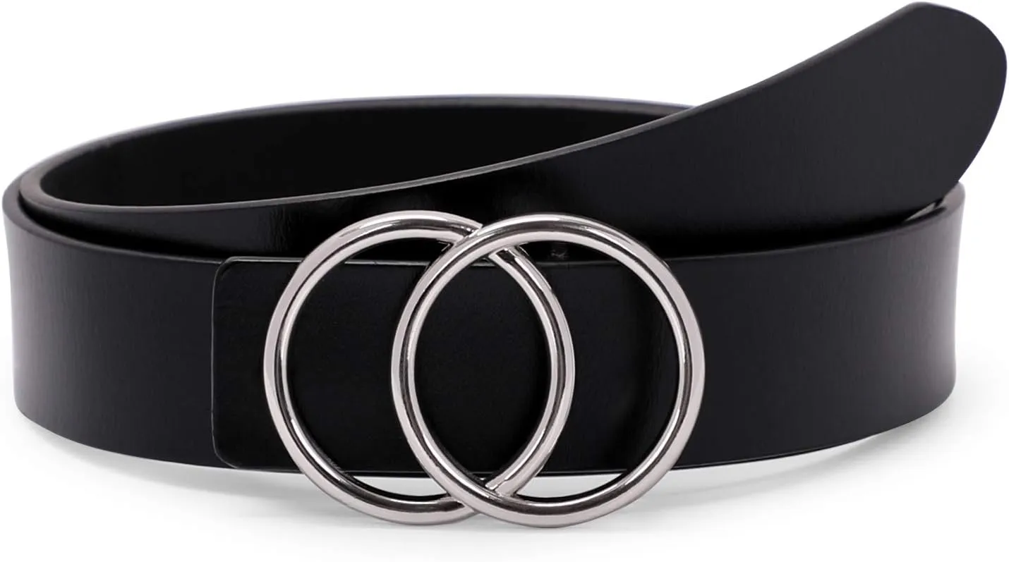 XZQTIVE Women Belts For Jean Dress Pant Fashion Leather Belt With Circle Buckle