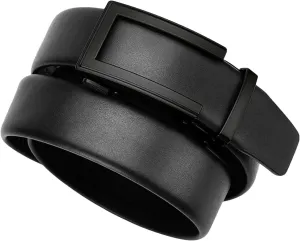 Yeuyyben Fashion Men Leather Belt Automatic Buckle Adjustable Ratchet Jeans Formal Belt