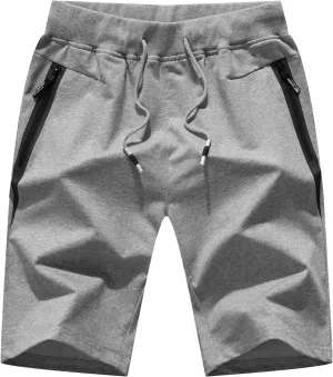 Ymosrh Men's Shorts Casual Quick Dry Lightweight Athletic Training Running Gym Workout Shorts with Zipper Pockets
