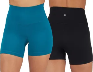 Yogalicious Lux High Waist Squat Proof Biker Short - 2 Pack 5", 7"