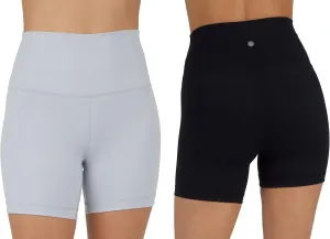 Yogalicious Lux High Waist Squat Proof Biker Short - 2 Pack 5", 7"